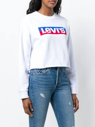 Shop Levi's Logo Print Sweatshirt In White