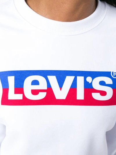 Shop Levi's Logo Print Sweatshirt In White