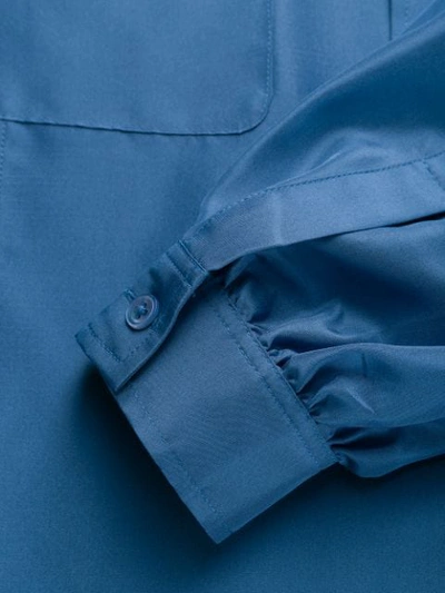 Shop Hope Band Collar Shirt In Blue