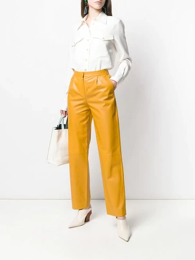 Shop Theory Straight-leg Trousers In Yellow
