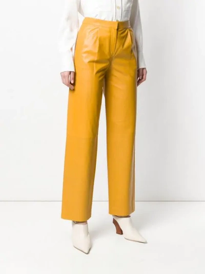 Shop Theory Straight-leg Trousers In Yellow