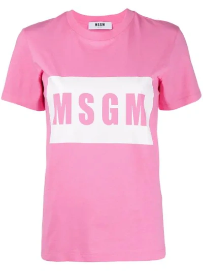 MSGM LOGO印花T恤 - 粉色