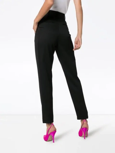 Shop Saint Laurent High-waisted Tailored Trousers In Black