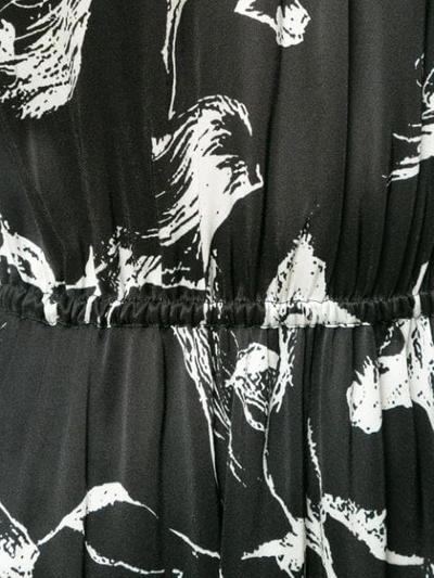 Shop Adam Lippes Abstract Print Midi Dress In Black