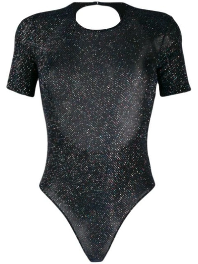 Faith Connexion Lurex Bodysuit In Black