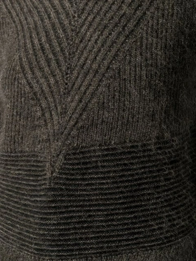 RICK OWENS STRIPED LONG SLEEVE JUMPER - 棕色