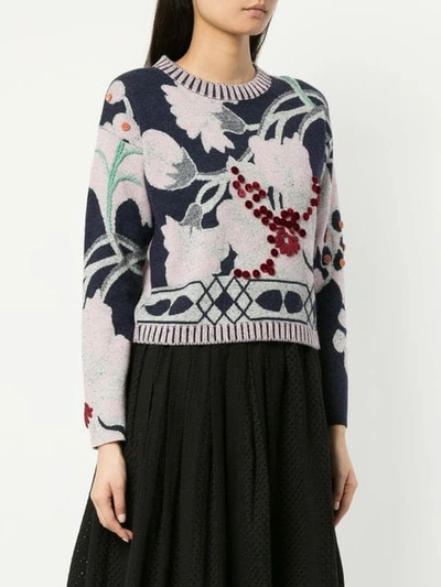 Shop Onefifteen Floral Pattern Sweater In Pink
