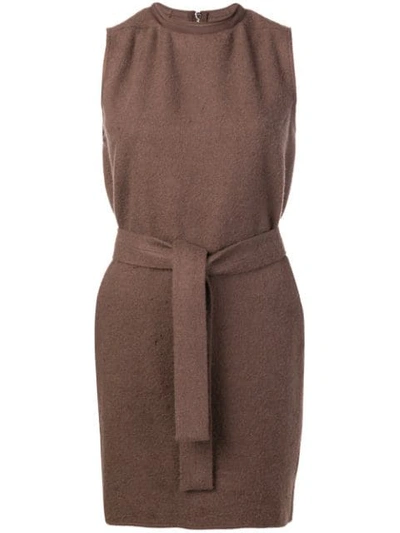Shop Rick Owens Short Sleeveless Dress In Brown