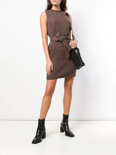 Shop Rick Owens Short Sleeveless Dress In Brown