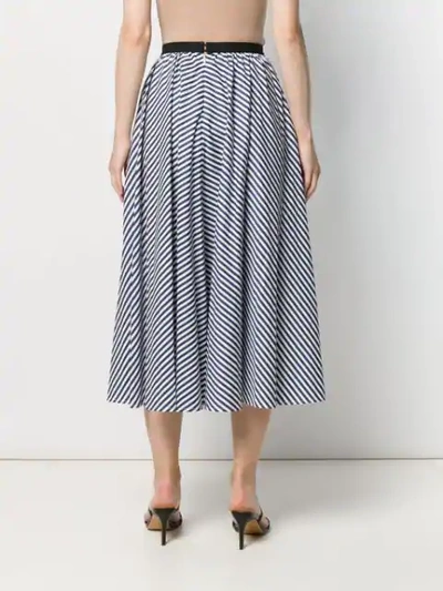 Shop Antonio Marras Striped Flared Midi Skirt In Blue