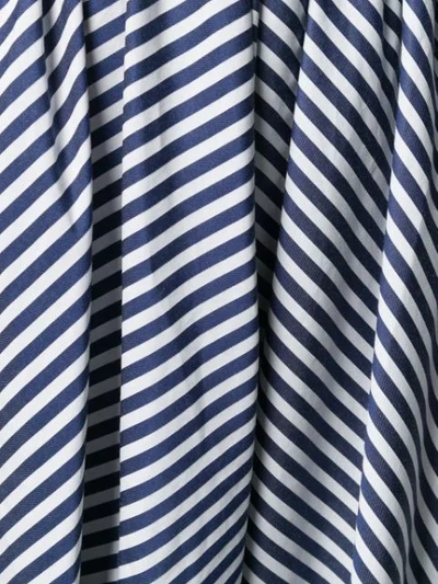 Shop Antonio Marras Striped Flared Midi Skirt In Blue