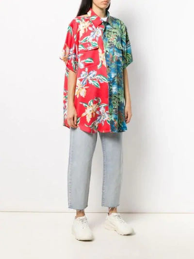 Shop Lost Daze Oversized Double Print Shirt In Red