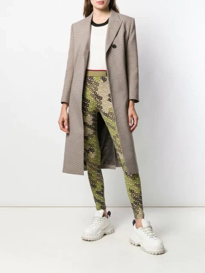 Shop Burberry Monogram Print Leggings In Neutrals