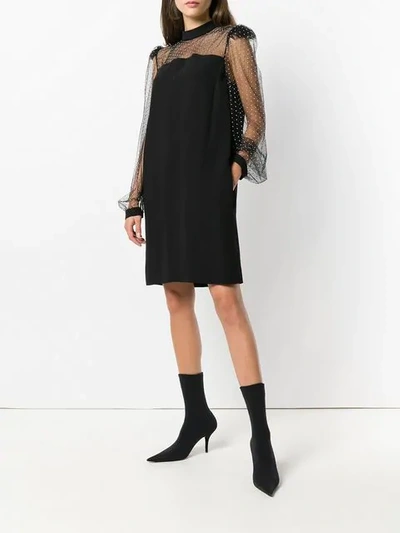 Shop Givenchy Studded Bow Back Shift Dress In Black