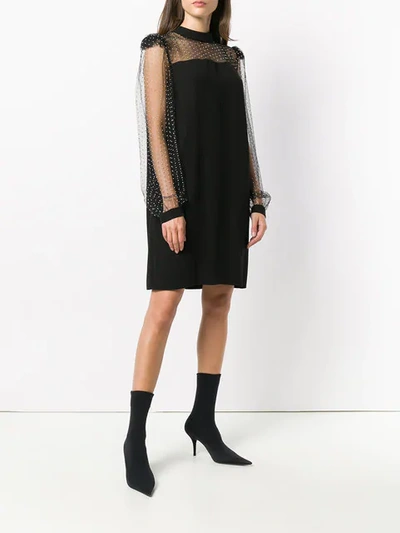 Shop Givenchy Studded Bow Back Shift Dress In Black