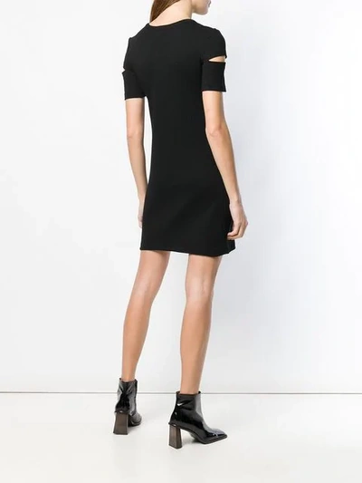 Shop Helmut Lang Cut-out Ribbed Dress In Black
