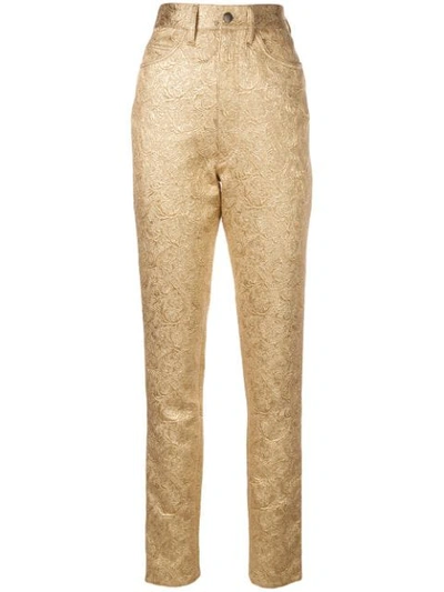 Shop Maison Margiela Baroque Pattern Trousers In Gold