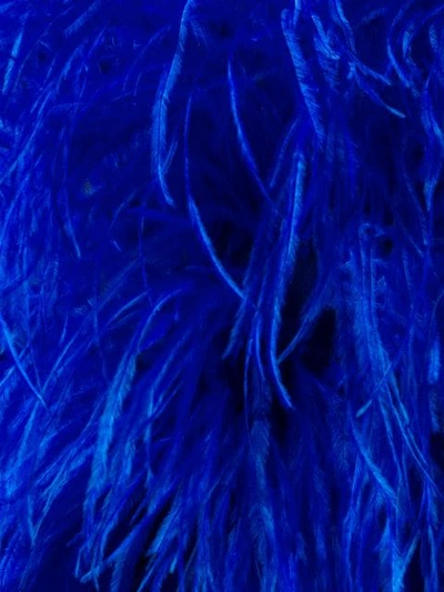 Shop Attico Feather Mini Dress In Blue