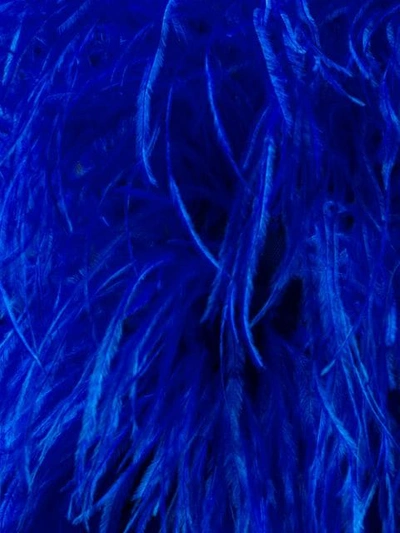 Attico Ostrich Feather Embellished Mini Dress In Blue