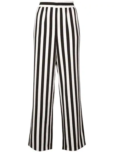Shop Alice And Olivia Striped High-waist Trousers In Black