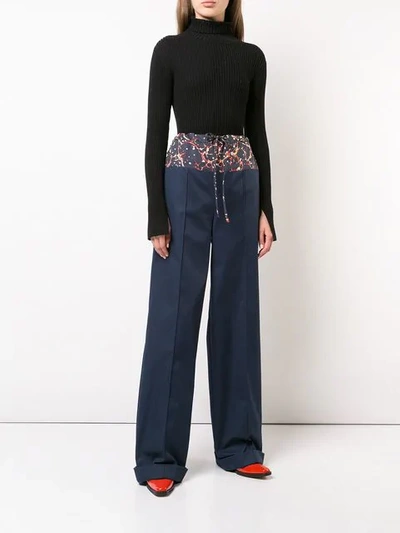 Shop Rosie Assoulin Wide Leg Trousers In Blue