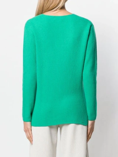 Shop Allude Ribbed Jumper In Green