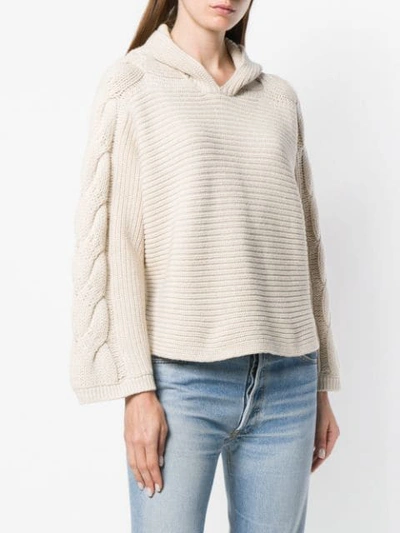 Shop Alice And Olivia Hooded Sweater In Z971 Oatmeal