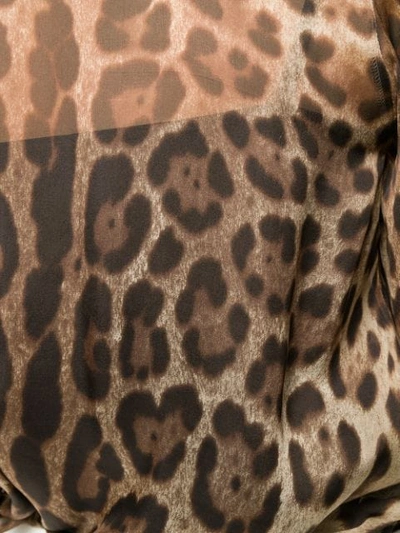 Shop Dolce & Gabbana Leopard-print Pussy Bow Blouse In Brown