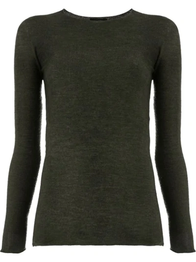 Shop Avant Toi Fine Knit Sweater In Green