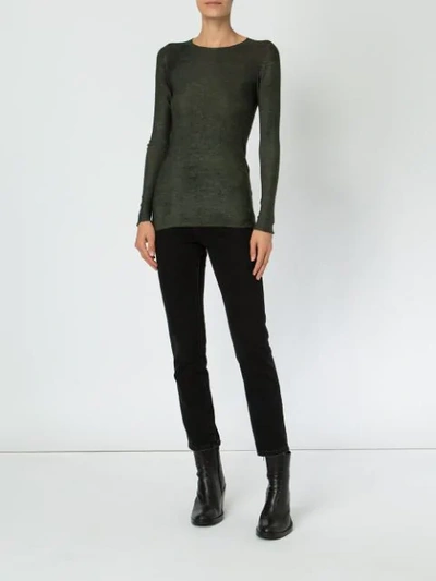 Shop Avant Toi Fine Knit Sweater In Green