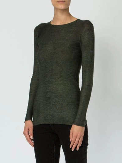 Shop Avant Toi Fine Knit Sweater In Green