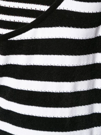 Shop Balmain Striped Layered Sweater In Eab Noir/blanc