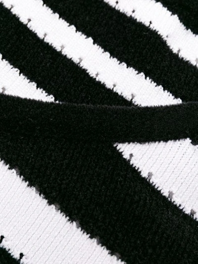 Shop Balmain Striped Layered Sweater In Eab Noir/blanc