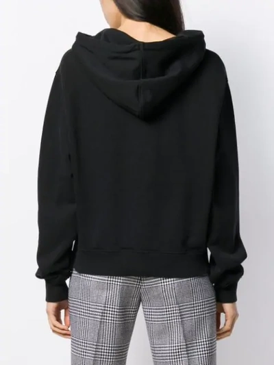 Shop Off-white Illustrated Face Hoodie In Black