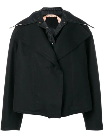 Shop N°21 Oversized Short Jacket In Black
