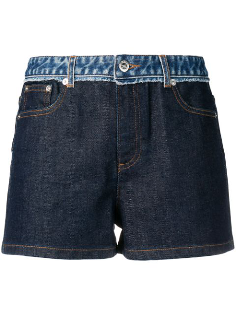 A.P.C. Mid Rise Panelled Denim Shorts In Blue | ModeSens