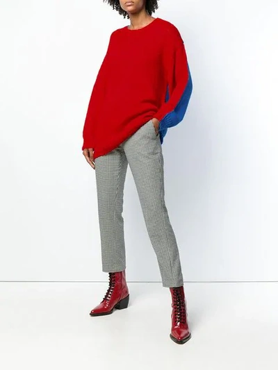 Shop Calvin Klein 205w39nyc Oversized Colour-block Sweater In Red