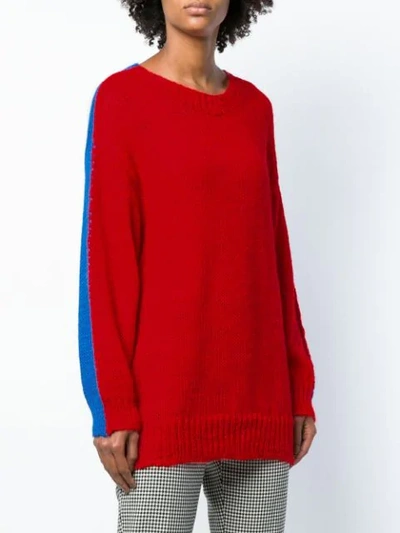 Shop Calvin Klein 205w39nyc Oversized Colour-block Sweater In Red