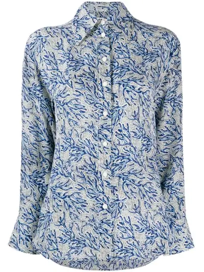 Shop Michael Michael Kors Floral Blouse In Blue