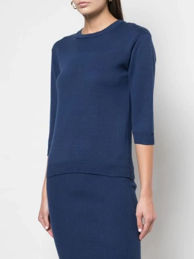 Shop Alexandra Golovanoff Fitted Sweater In Blue