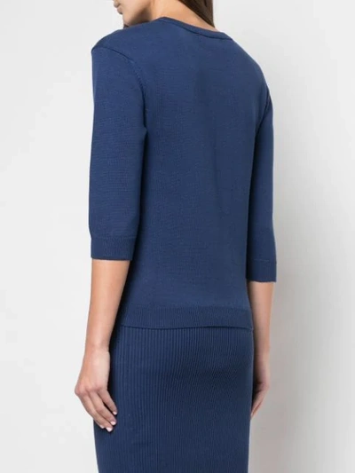 Shop Alexandra Golovanoff Fitted Sweater In Blue