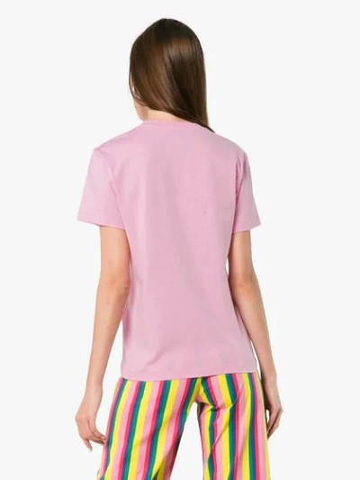 Shop Msgm Pink Short Sleeve Logo Tshirt