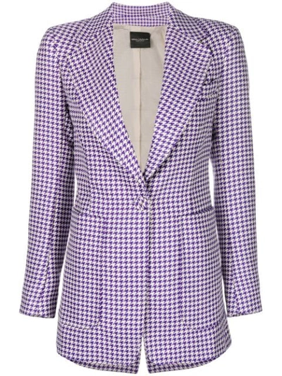 Shop Erika Cavallini Houndstooth Print Jacket - Pink