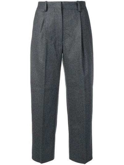 Shop Acne Studios Flannel Trousers In Grey