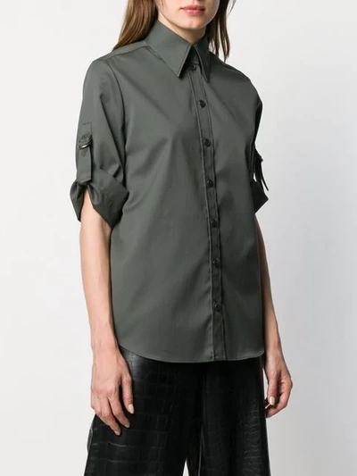 Shop Givenchy Short Sleeved Military Shirt In Green