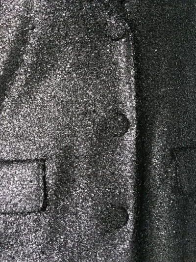 Shop Moschino Sequin Embellished Coat In Metallic