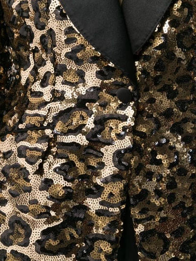 Shop Dolce & Gabbana Leopard Sequin Blazer In Black