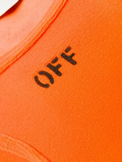 Shop Off-white Logo Printed Sports Bra In 1910 Orange Black