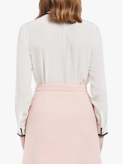 Shop Miu Miu Crepe De Chine Blouse In White