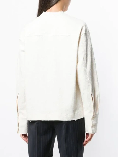 Shop Jil Sander Distressed Jacket In Neutrals